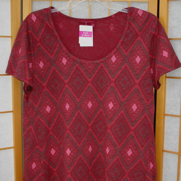 fresh produce Tops - FRESH PRODUCE Burgundy Hi-Lo Hem cotton tunic Top